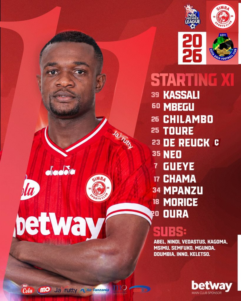 KIKOSI cha Simba na Geita Gold Leo Tarehe 31 August 2026