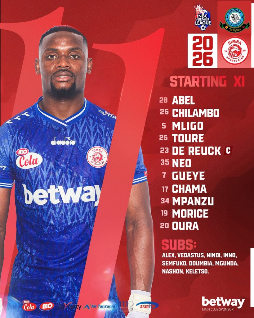 Kikosi cha Simba Vs Singida Black Stars Leo Tarehe 22 August 2026
